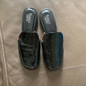 Franco Sarto Black Patent Bocca Slide Mules Women's Sz 9.5- Women